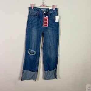 YMI Women’s Dixie Fit High Rise Wide Leg Mega Cuff Denim Jeans NWT